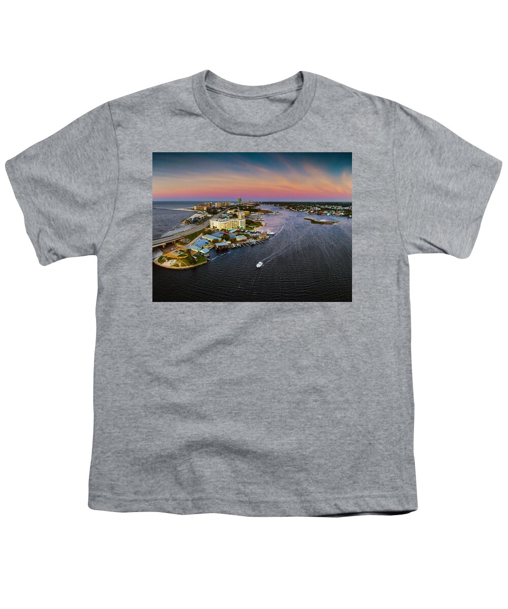 Alabama Youth T-Shirt featuring the photograph Pink Skies Over Cotton Bayou #1 by Michael Thomas