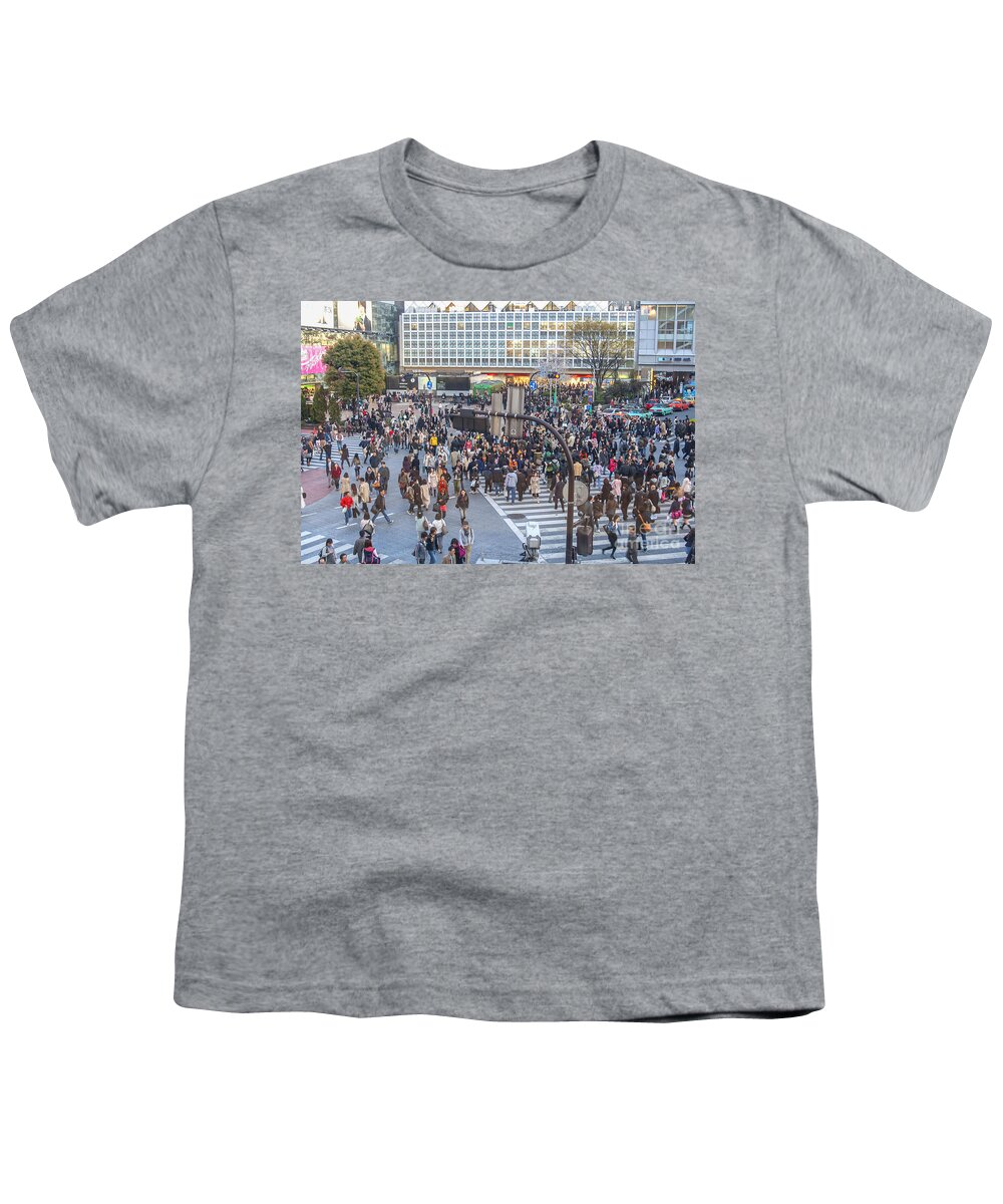 Advertisement Youth T-Shirt featuring the photograph Tokyo crossing by Patricia Hofmeester