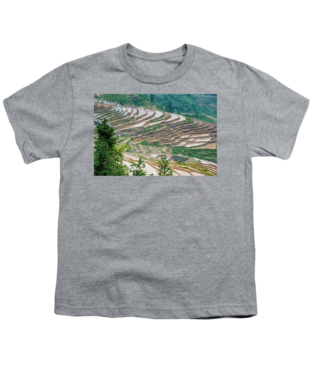 Terrace Youth T-Shirt featuring the photograph Longji terraced fields scenery #103 by Carl Ning