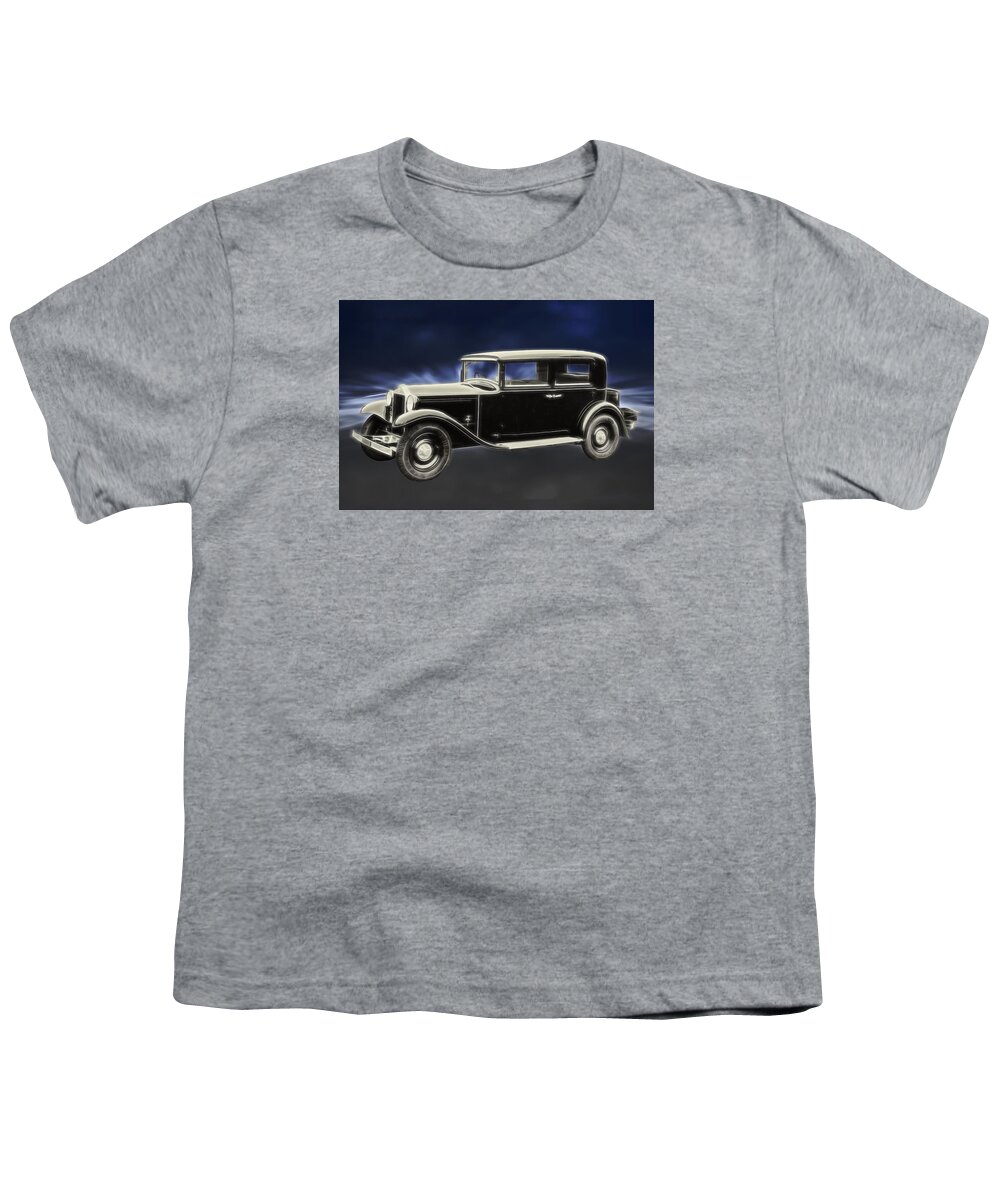 Bertone Youth T-Shirt featuring the digital art 1932 Lancia Artena by John Haldane