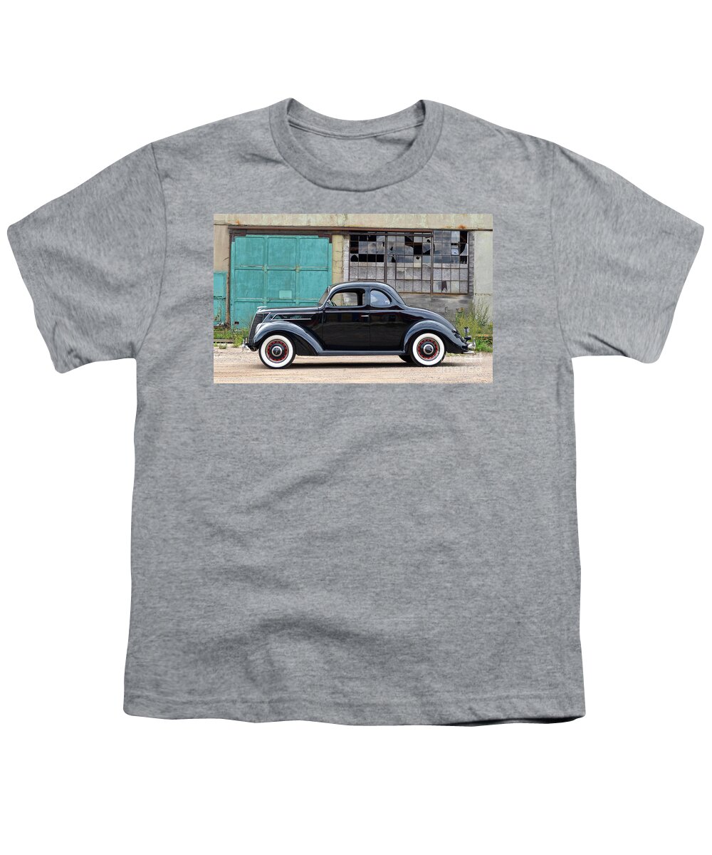 1937 Youth T-Shirt featuring the photograph 1937 Ford Coupe, Woodie Plant, Kingsford, MI by Ron Long