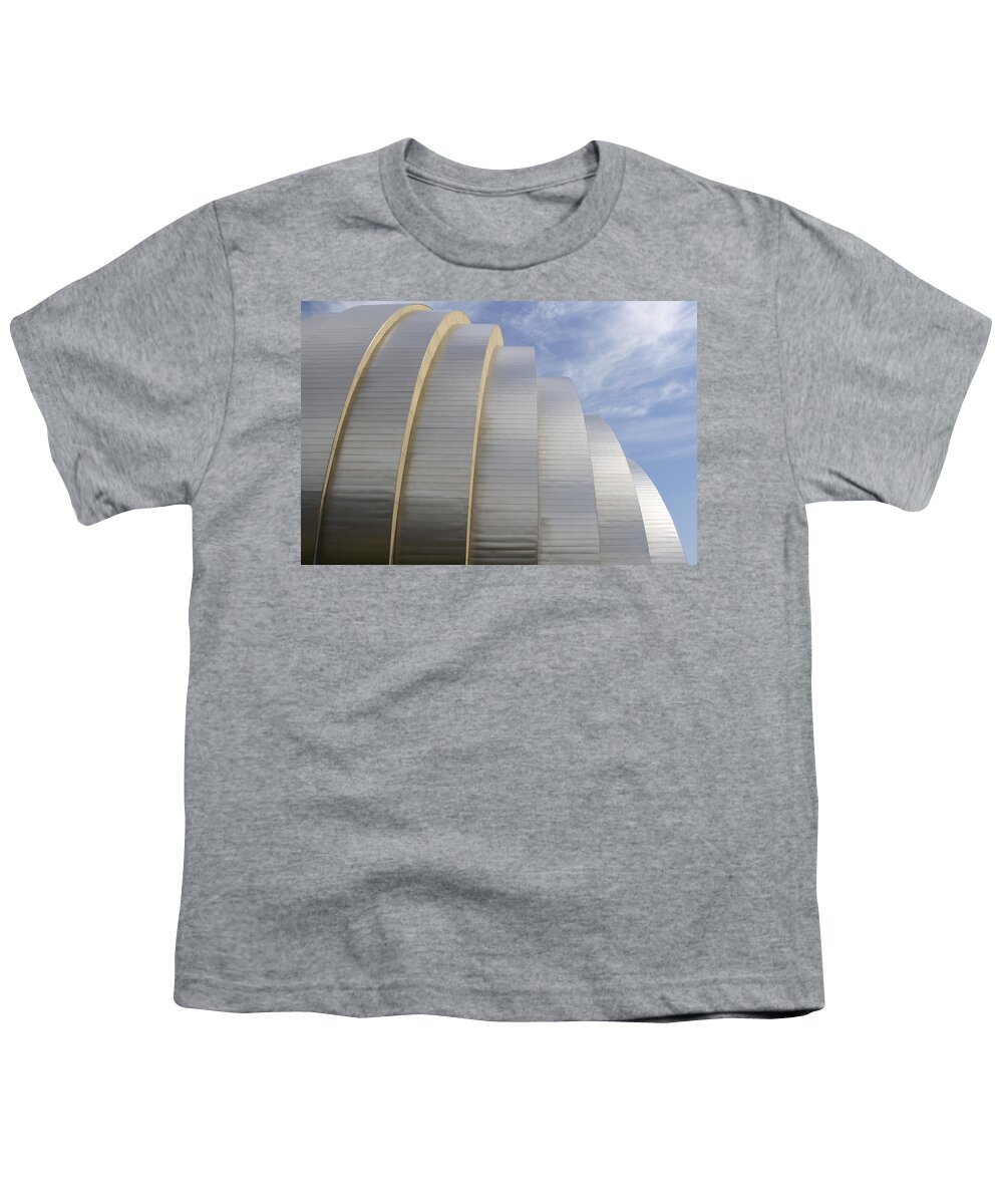 Abstract Building Youth T-Shirt featuring the photograph Kauffman Center for Performing Arts by Mike McGlothlen