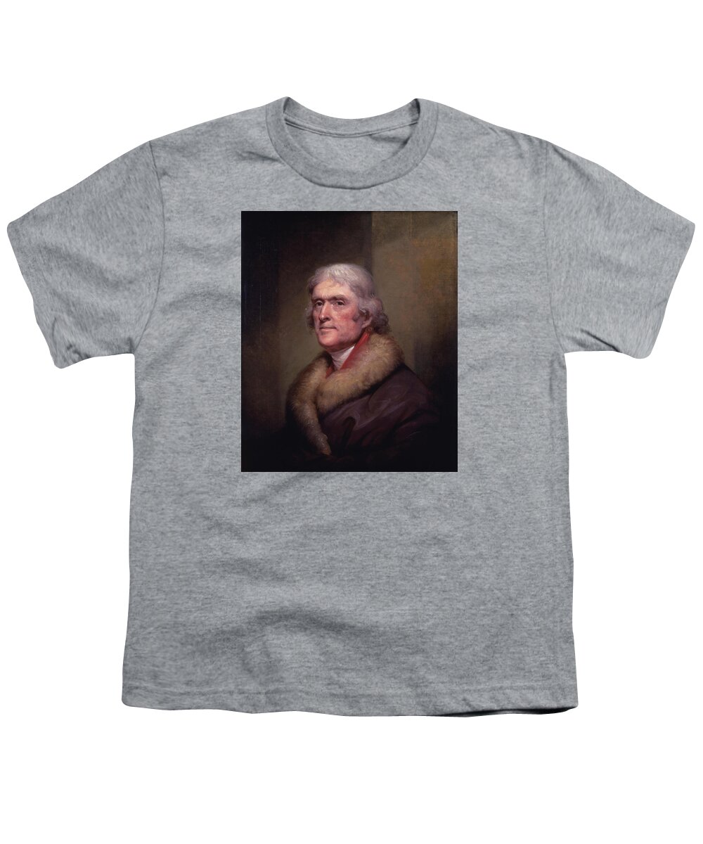 Thomas Jefferson Youth T-Shirt featuring the painting President Thomas Jefferson #2 by War Is Hell Store