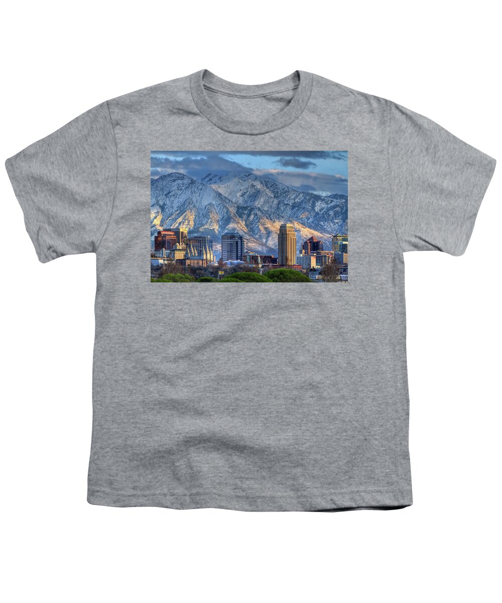 Salt Youth T-Shirt featuring the photograph Salt Lake City Utah USA #6 by Douglas Pulsipher