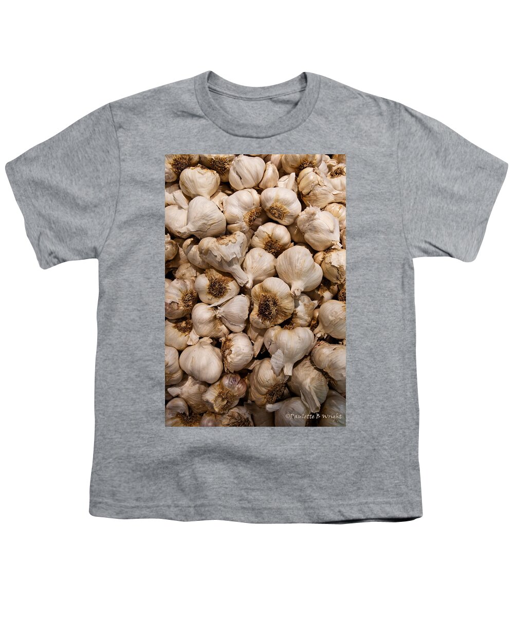 Garlic Youth T-Shirt featuring the photograph A Hotbed of Bad Breath by Paulette B Wright