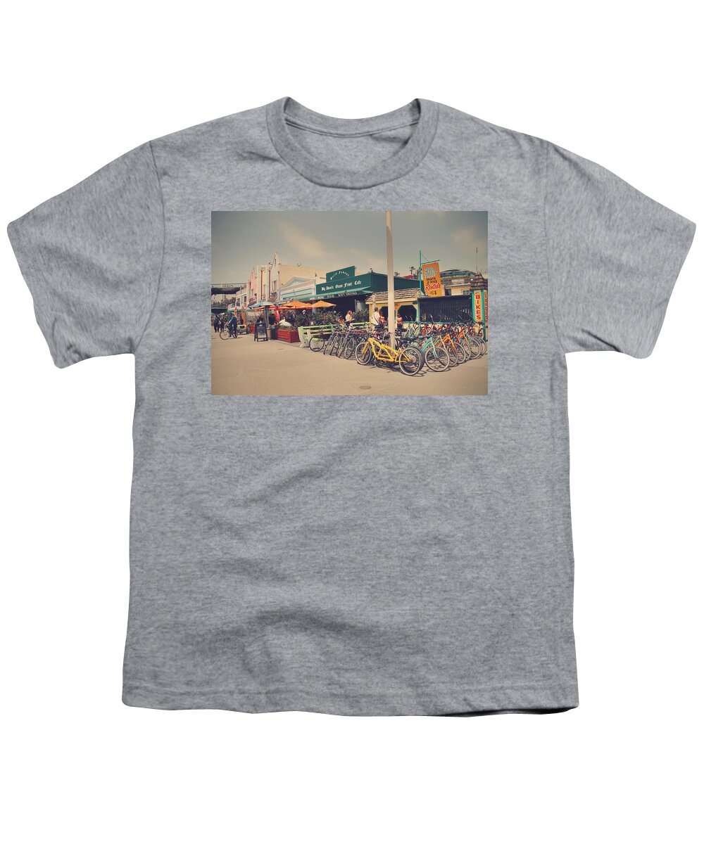 Santa Monica Youth T-Shirt featuring the photograph A Perfect Day for a Ride by Laurie Search