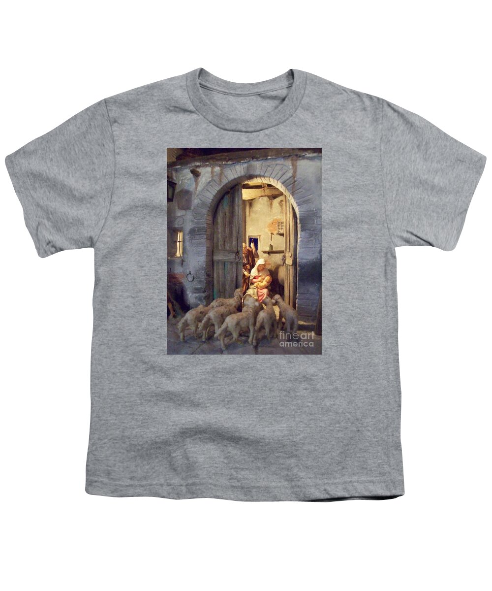 Adoring Sheep Youth T-Shirt featuring the painting Adorring Sheep by Archangelus Gallery
