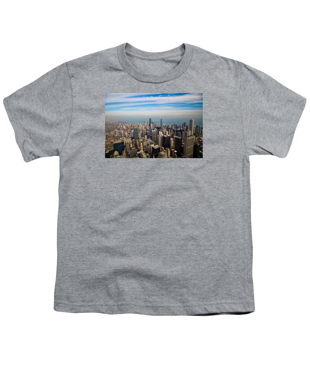 Chicago Youth T-Shirt featuring the photograph Aerial View of Chicago by Lev Kaytsner