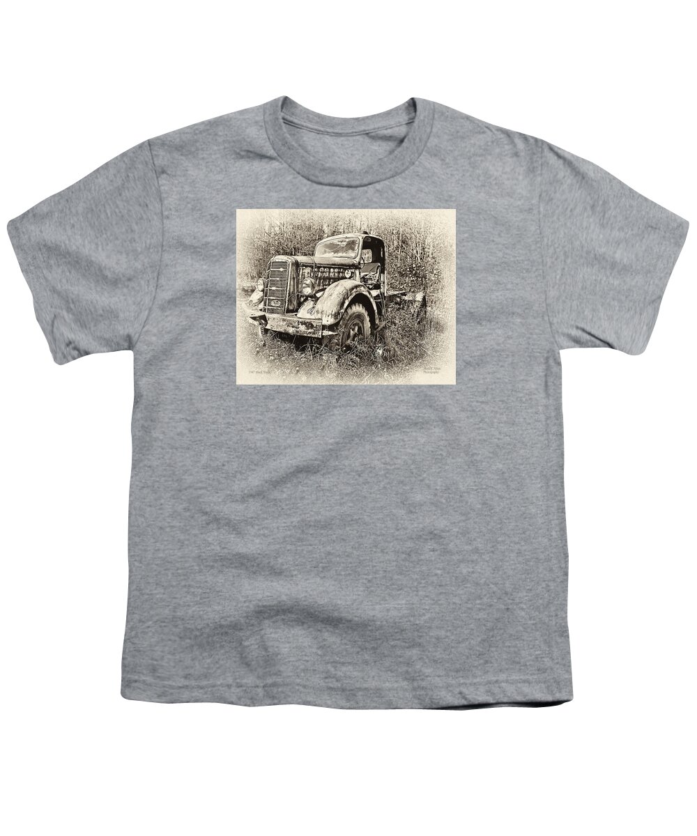 Antique Truck Youth T-Shirt featuring the photograph Antique 1947 Mack Truck by Mark Allen