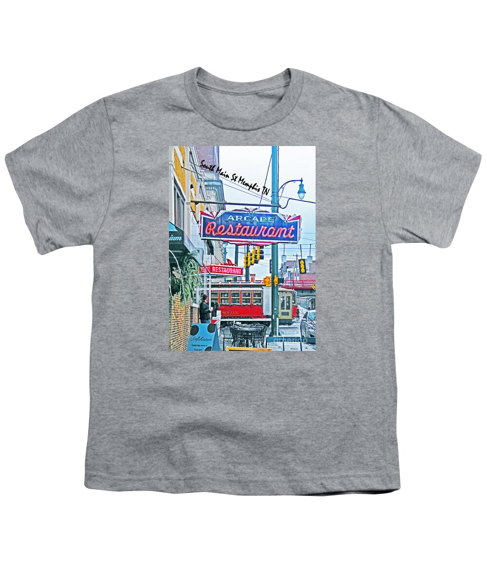 Diner Youth T-Shirt featuring the photograph Arcade Restaurant South main Memphis TN by Lizi Beard-Ward