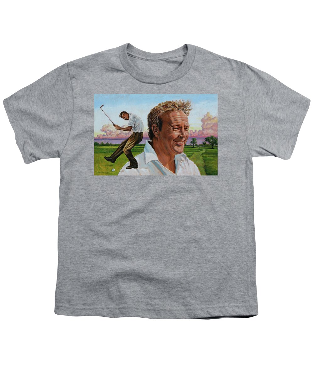 Arnold Palmer Youth T-Shirt featuring the painting Arnold Palmer by John Lautermilch