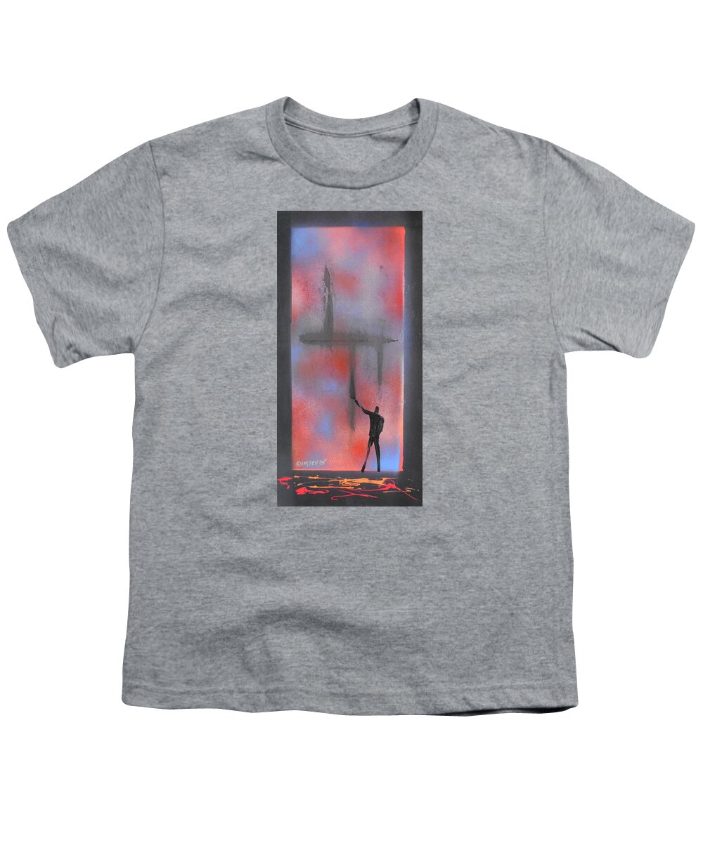 Artist At Work Youth T-Shirt featuring the painting Artist At Work 11 by Rhodes Rumsey