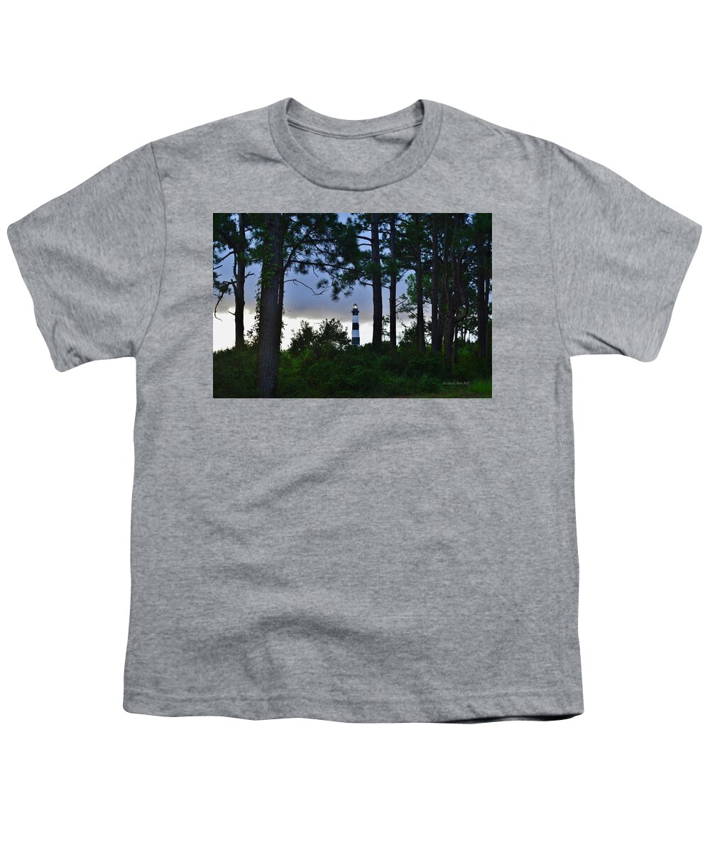 Obx Sunrise Youth T-Shirt featuring the photograph August 9 Bodie Lt House by Barbara Ann Bell