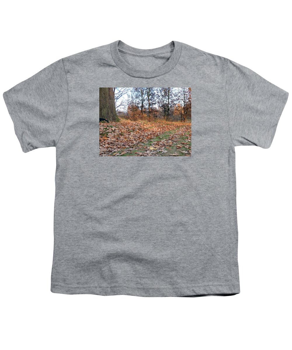 Autumn Youth T-Shirt featuring the photograph Autumn road by Lukasz Ryszka
