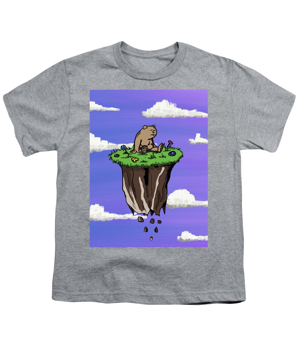 Bear Youth T-Shirt featuring the digital art Bear Rock by Piotr Dulski