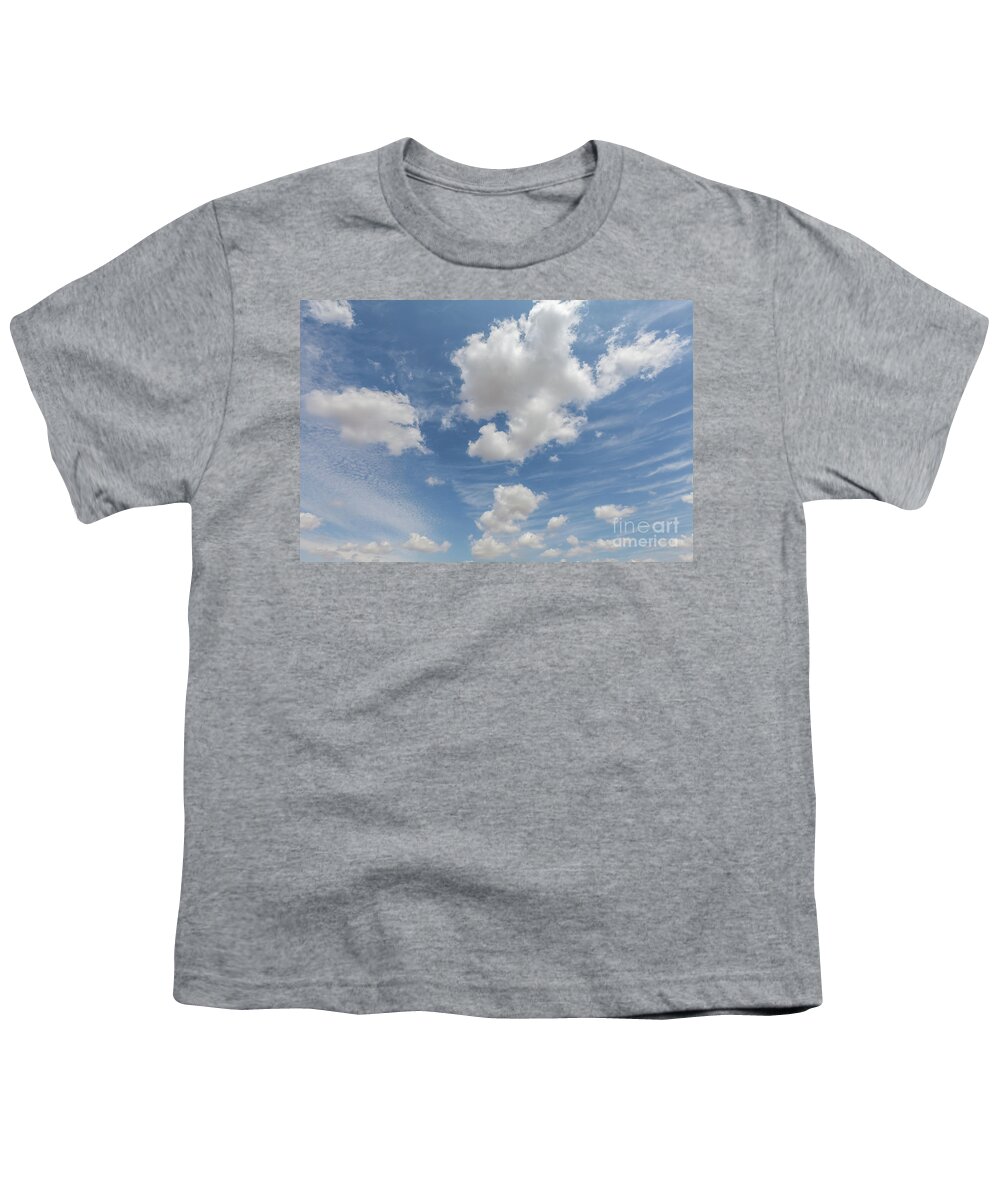 Clouds Youth T-Shirt featuring the photograph Beautiful white clouds and blue sky 96 by Simon Bratt