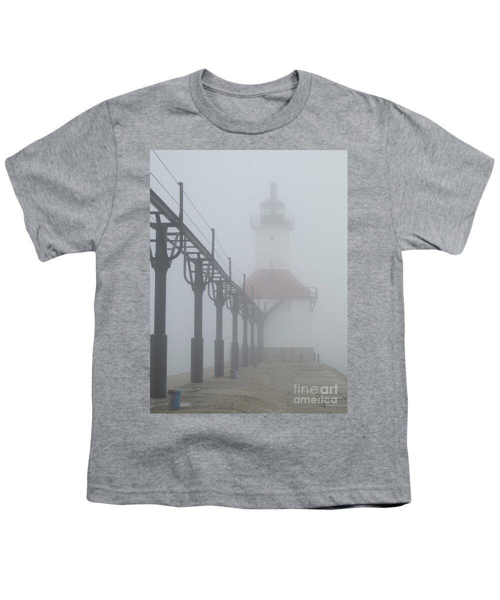 Lighthouse Youth T-Shirt featuring the photograph Befogged by Ann Horn