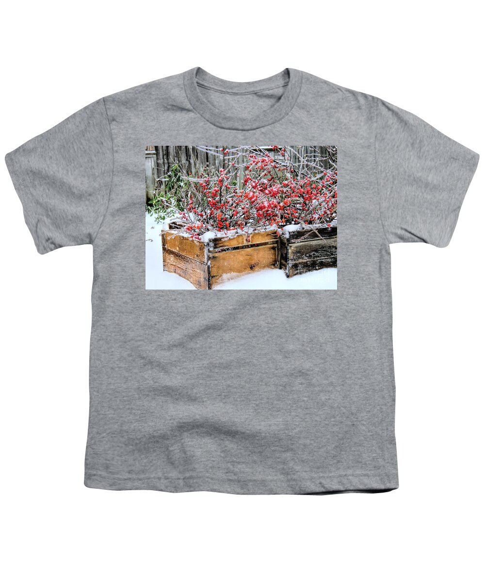 Berries Youth T-Shirt featuring the photograph Berries and Ice by Janice Drew