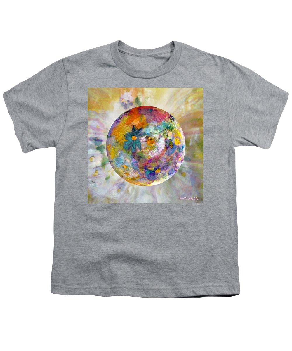 Flower Sphere Youth T-Shirt featuring the painting Blossoms in Pastel by Robin Moline