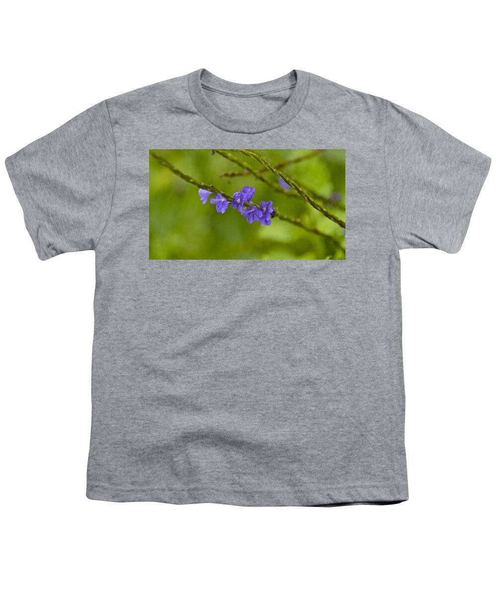 Flower Youth T-Shirt featuring the photograph Blue Porterweed by Carol Bradley