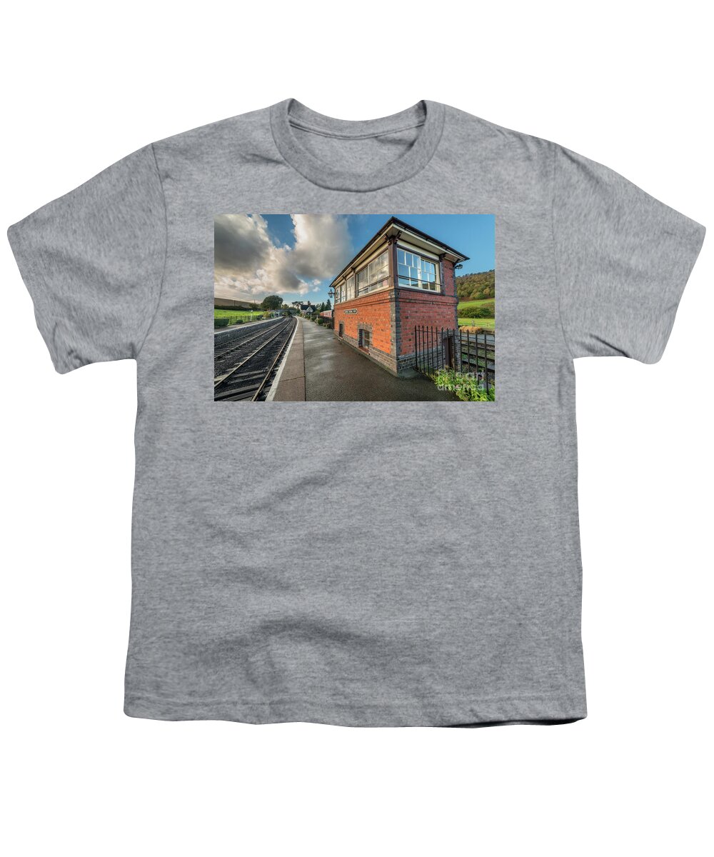 Carrog Station Youth T-Shirt featuring the photograph Carrog Signal Box by Adrian Evans
