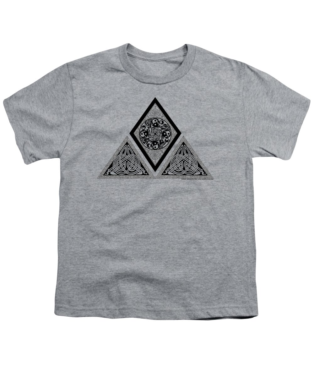Artoffoxvox Youth T-Shirt featuring the mixed media Celtic Pyramid by Kristen Fox