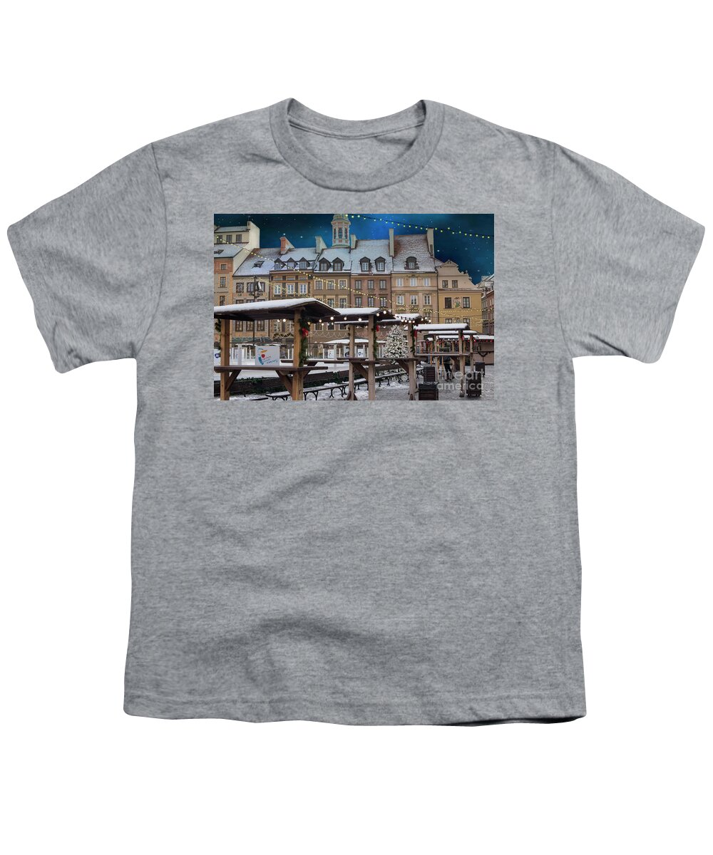 Architecture Youth T-Shirt featuring the photograph Christmas in Warsaw by Juli Scalzi