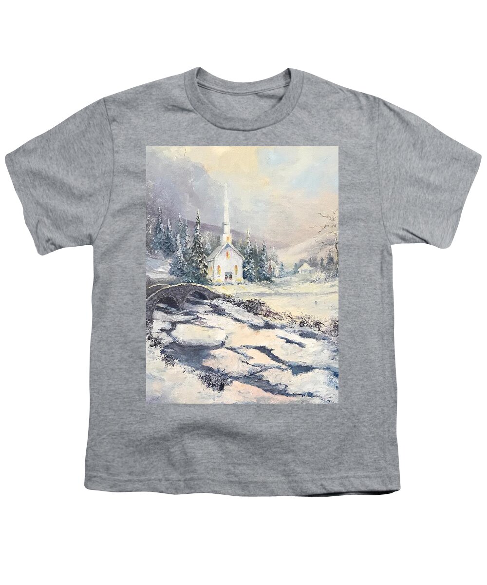 Peace Youth T-Shirt featuring the painting Peace in the Valley by ML McCormick
