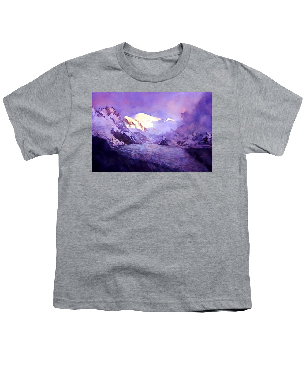 Mountains Youth T-Shirt featuring the painting Cloud Peak by Joseph Barani