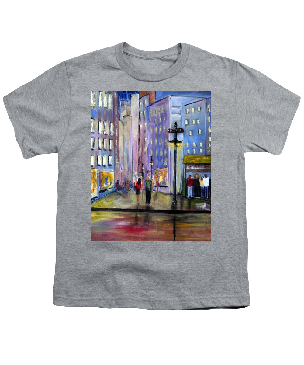 Cityscene Youth T-Shirt featuring the painting Come Away With Me by Julie Lueders 