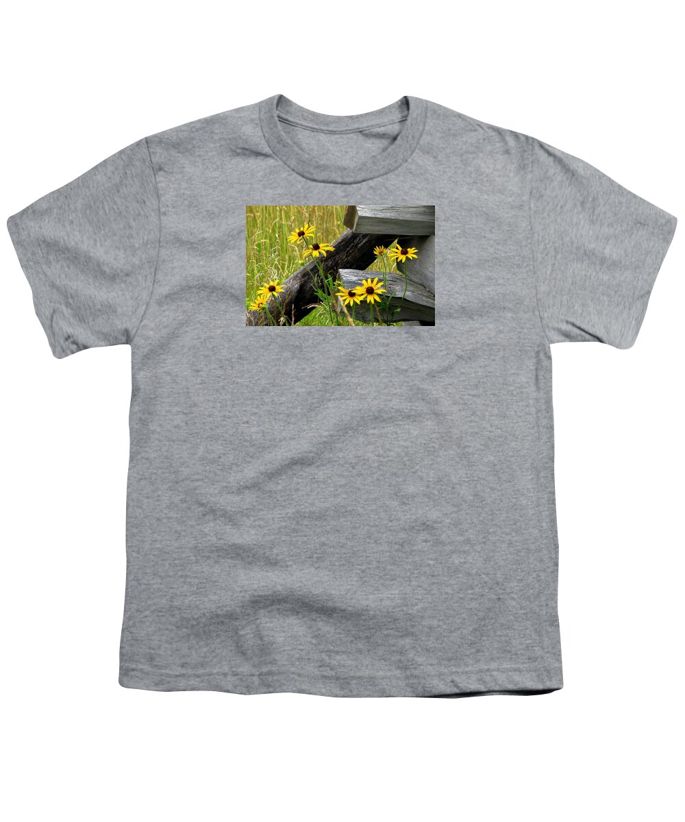 Black Eyed Susans Youth T-Shirt featuring the photograph Country Roads by Angela Davies