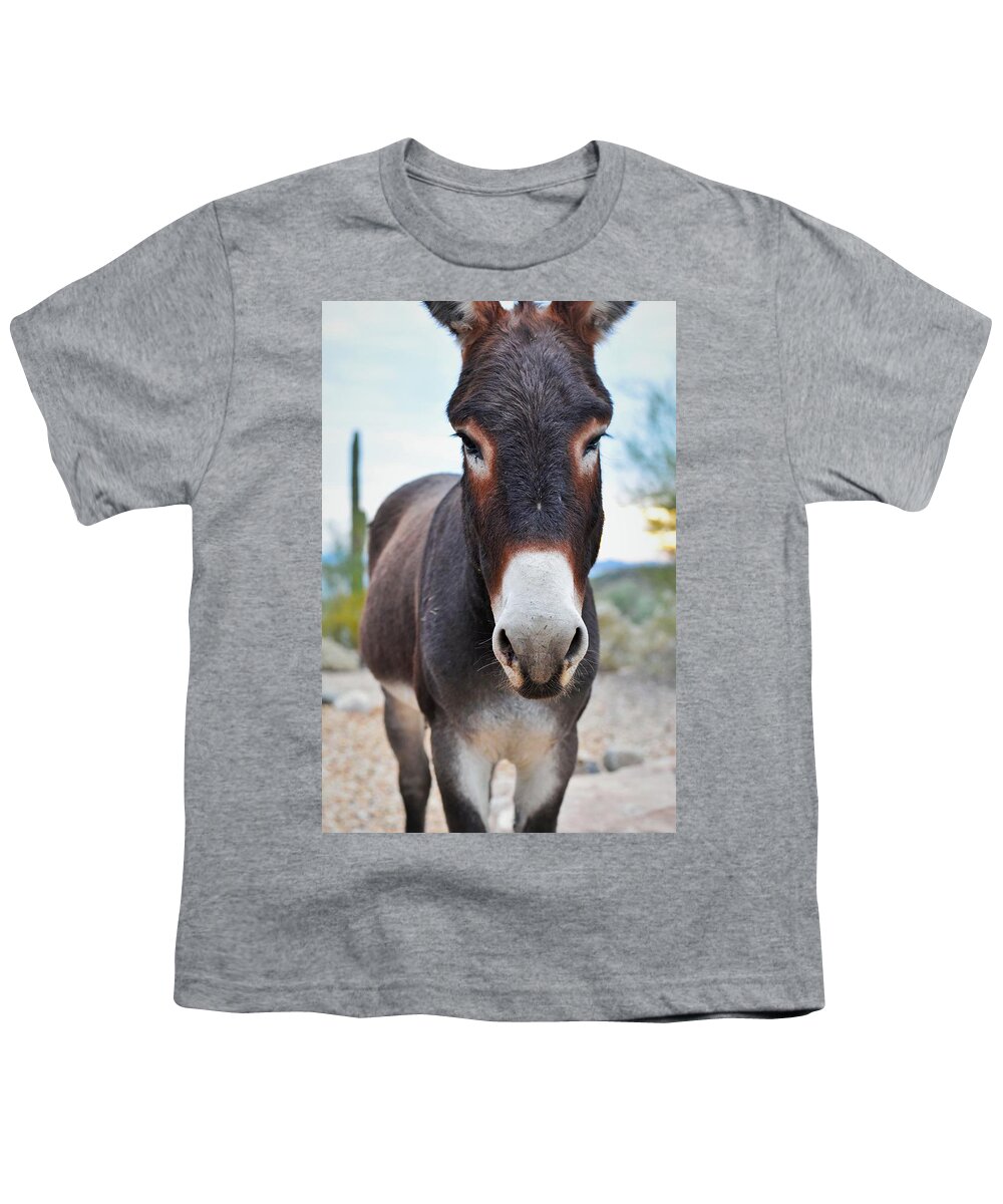 Desert Donkey Youth T-Shirt featuring the photograph Desert Donkey by Mark Mitchell