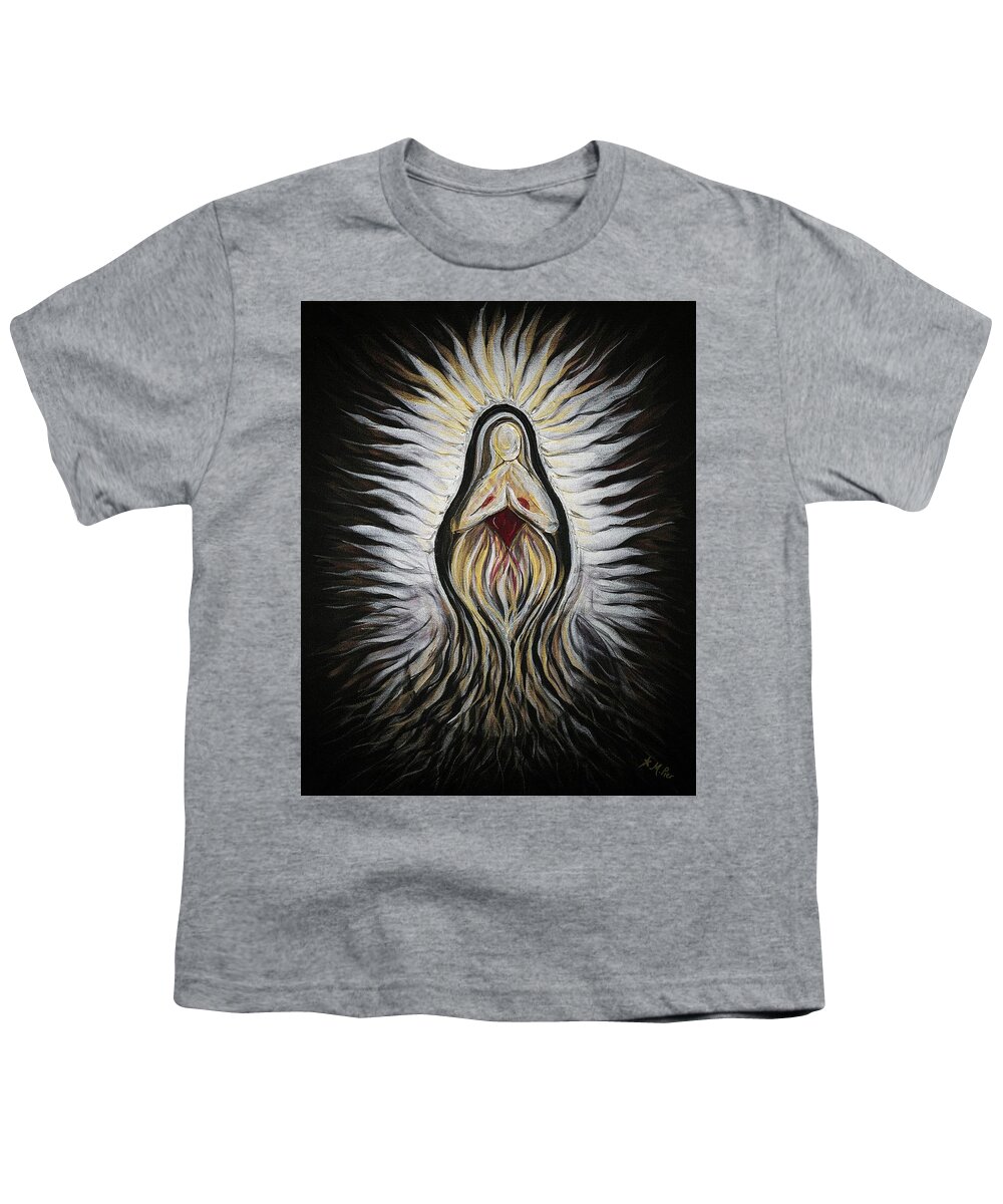 Divine Youth T-Shirt featuring the painting Divine Mother Milagro by Michelle Pier