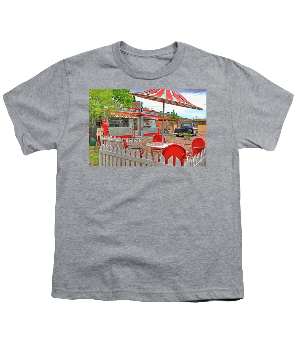 Dot's Diner Youth T-Shirt featuring the photograph Dot's Diner in Bisbee Arizona by Charlene Mitchell