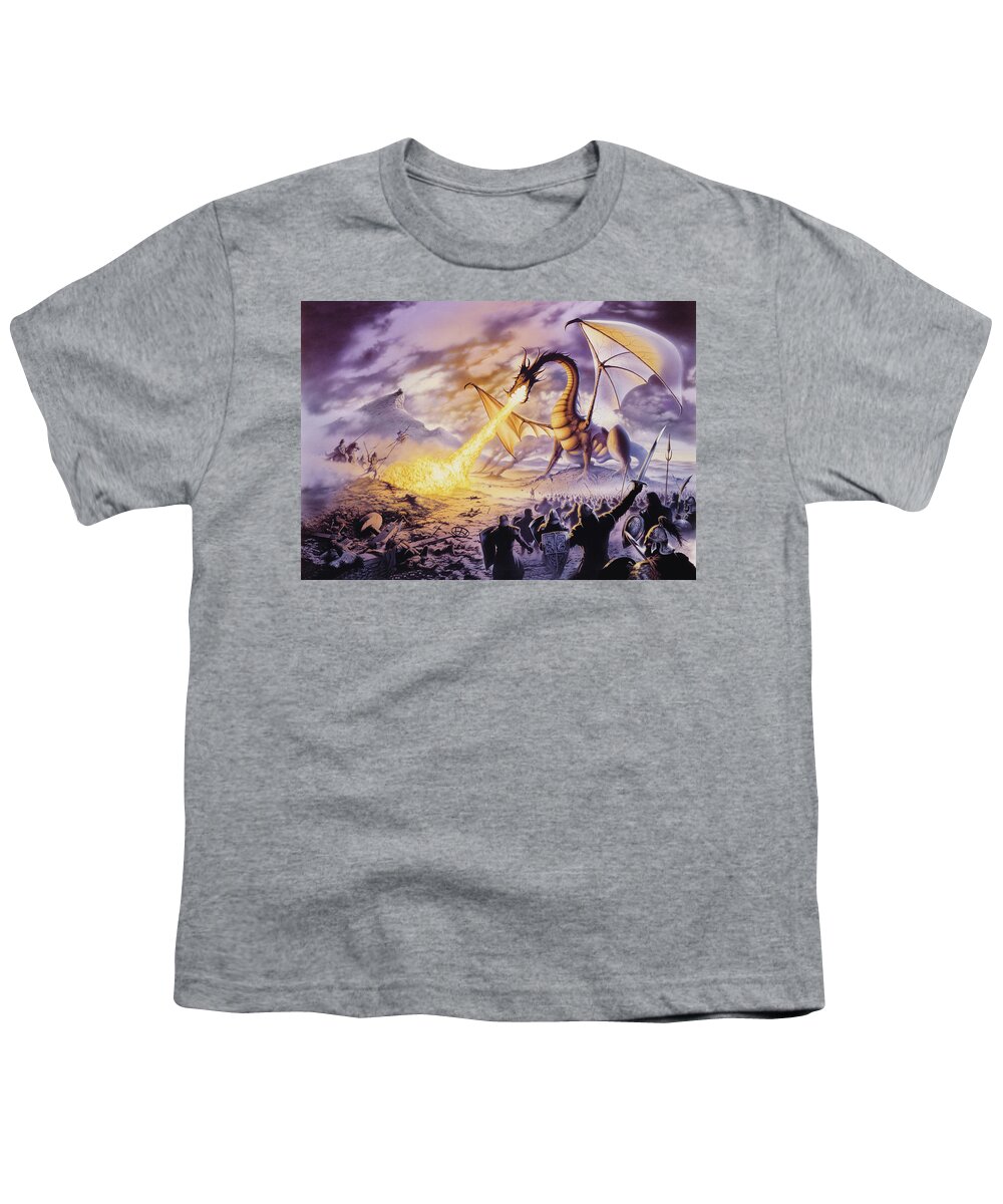 Dragon Youth T-Shirt featuring the photograph Dragon Battle by MGL Meiklejohn Graphics Licensing