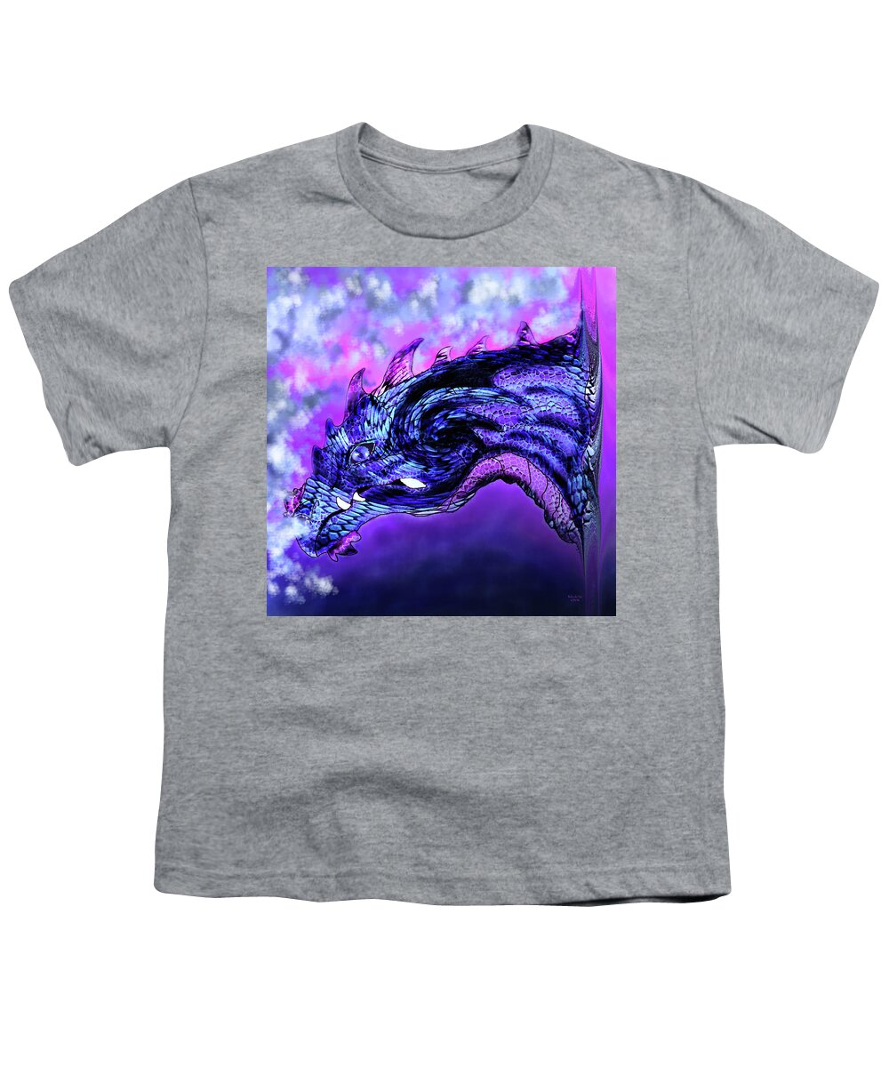Digital Art Youth T-Shirt featuring the digital art Dragon Fantasy by Artful Oasis