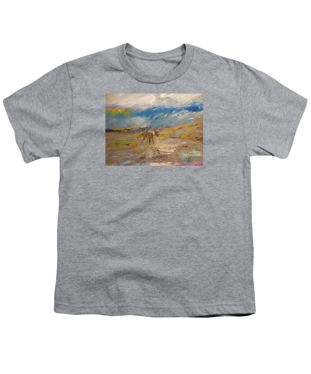 Rain Youth T-Shirt featuring the painting Drenched by Susan Esbensen