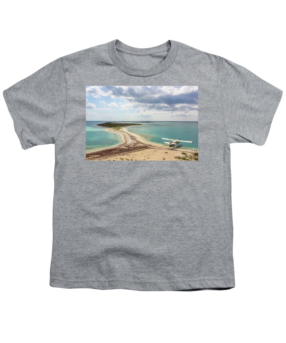 Florida Youth T-Shirt featuring the photograph Dry Tortugas seaplane by Benny Marty