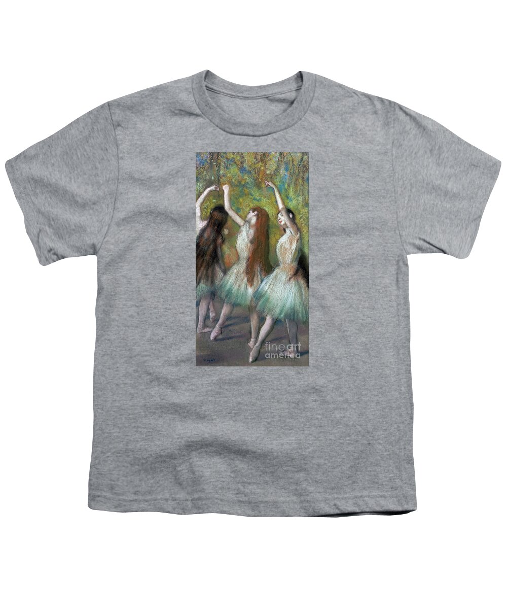 Edgar Degas (1834 - 1917) - Green Dancers. Three Ladies Youth T-Shirt featuring the painting Edgar Dega by MotionAge Designs