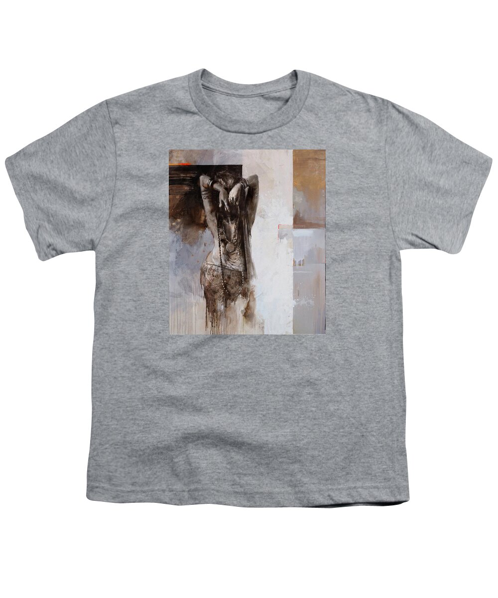 Egypt Youth T-Shirt featuring the painting Egyptian Culture 85 by Maryam Mughal