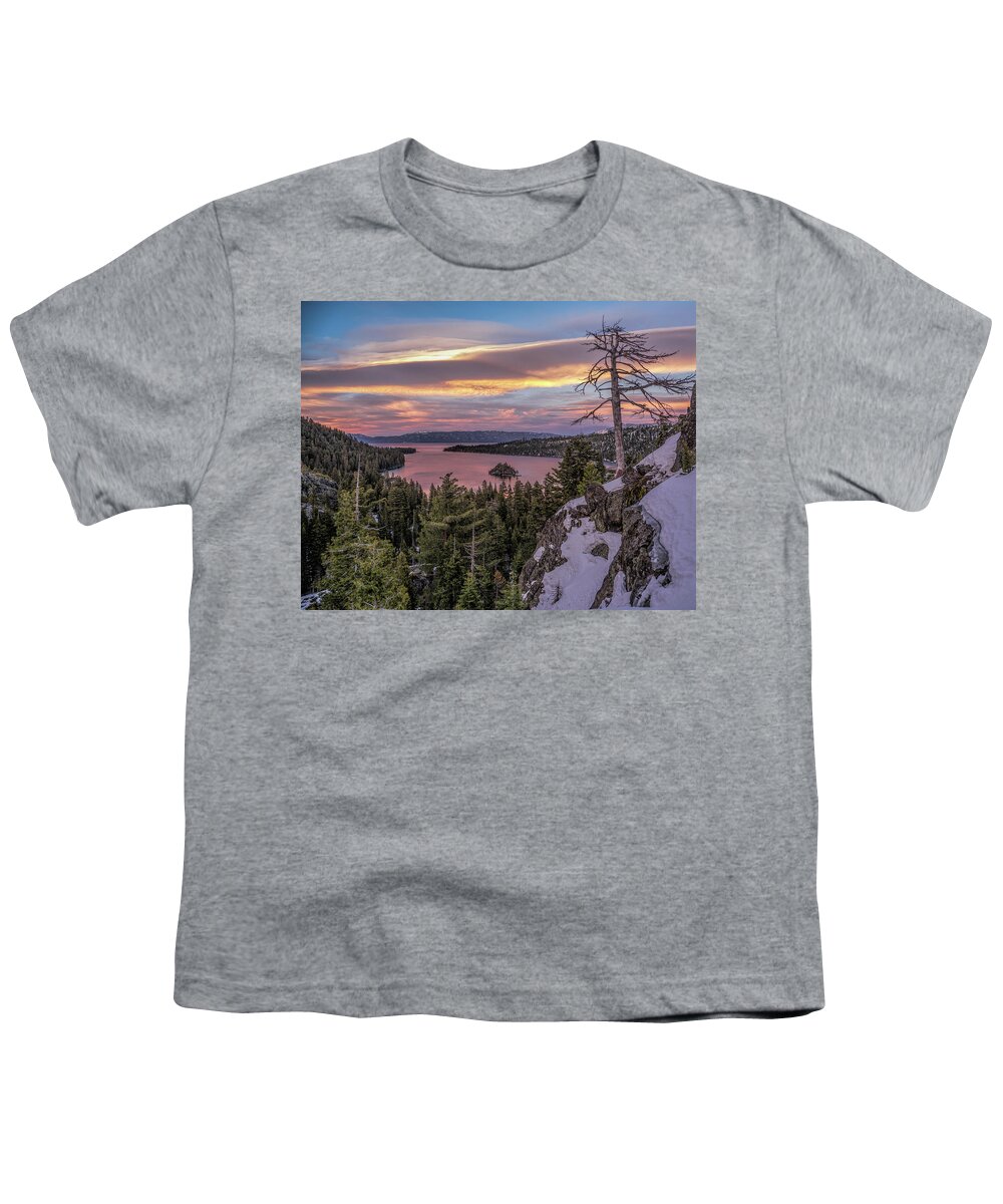 Lake Youth T-Shirt featuring the photograph Emerald Bay sunset by Martin Gollery