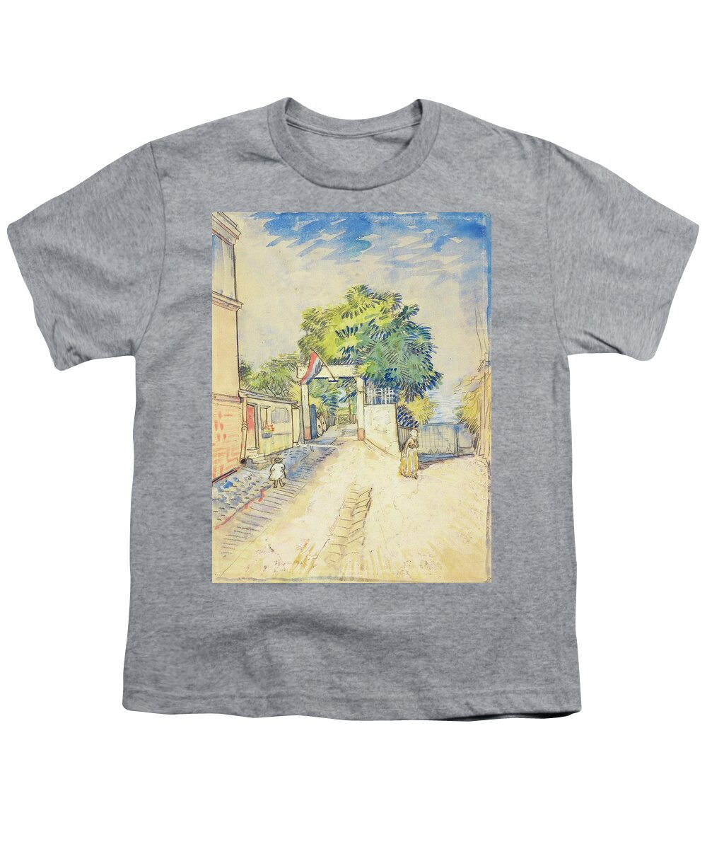 Entrance To The Moulin De La Galette Paris Youth T-Shirt featuring the painting Entrance to the Moulin de la Galette Paris by MotionAge Designs