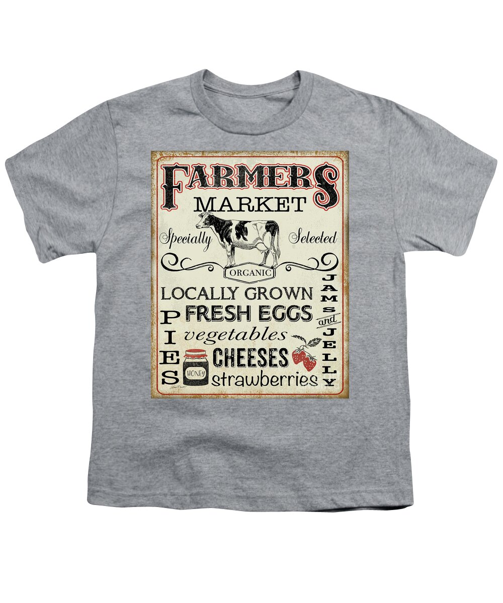Farm Youth T-Shirt featuring the digital art Farmers Organic Market by Jean Plout