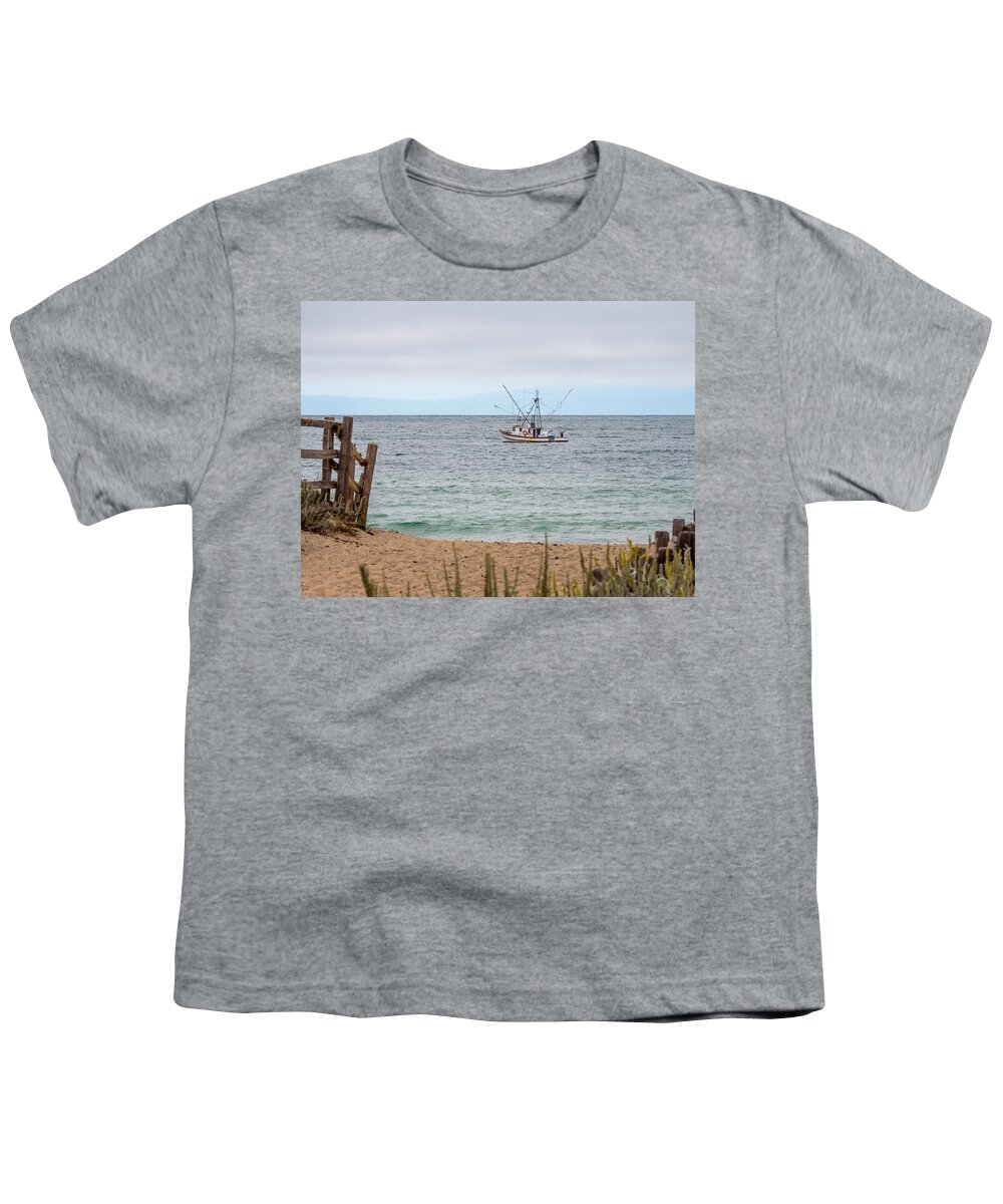 Fishing Youth T-Shirt featuring the photograph Fishing on the Bay by Derek Dean