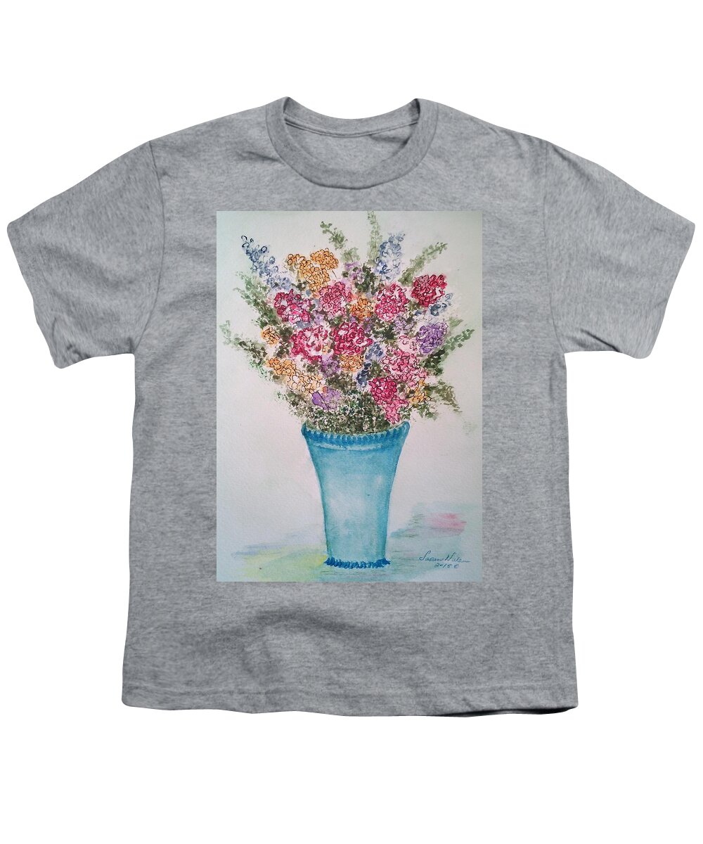 Floral Youth T-Shirt featuring the painting Floral Inked by Susan Nielsen
