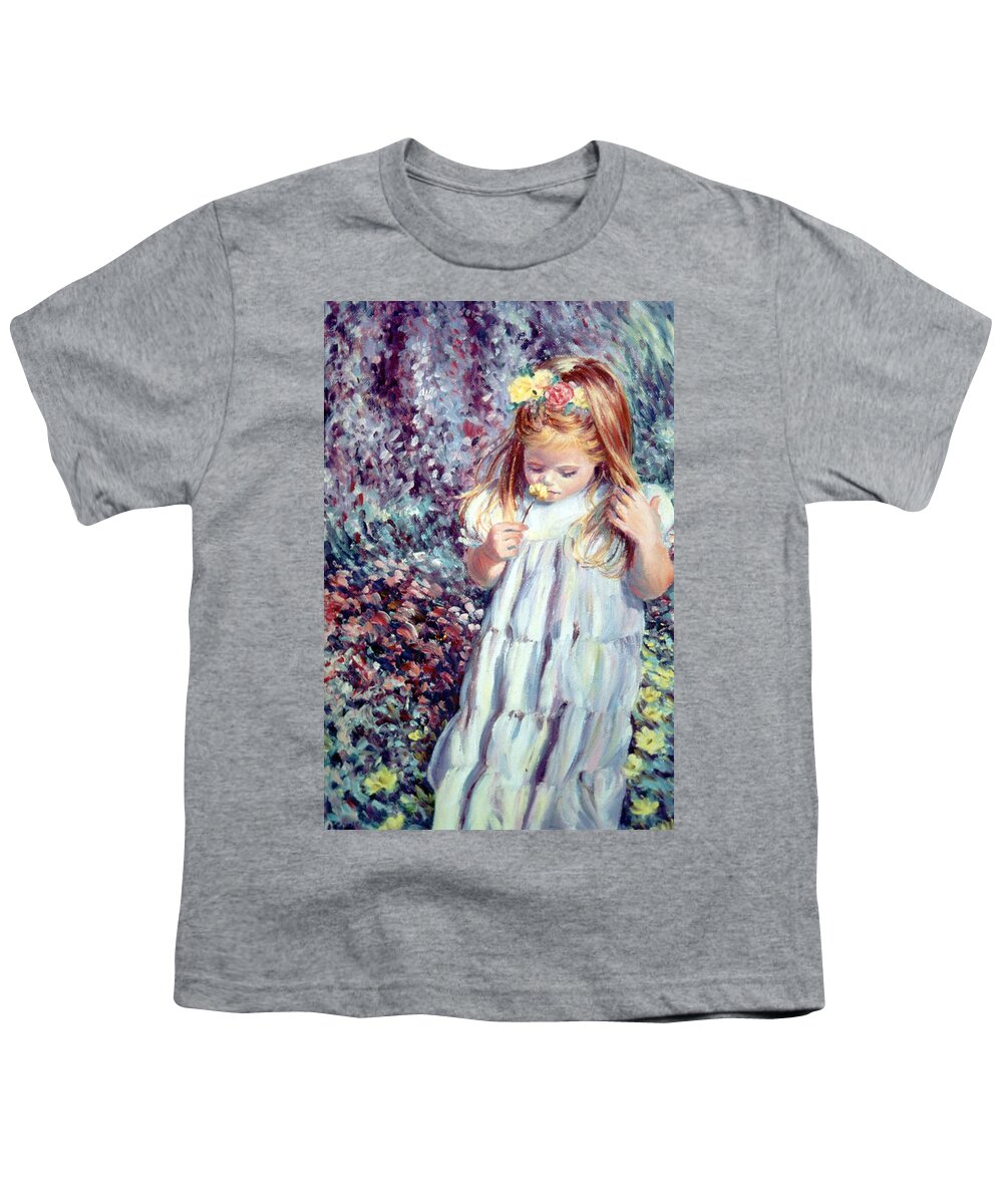Children Youth T-Shirt featuring the painting Floral Scent by Marie Witte