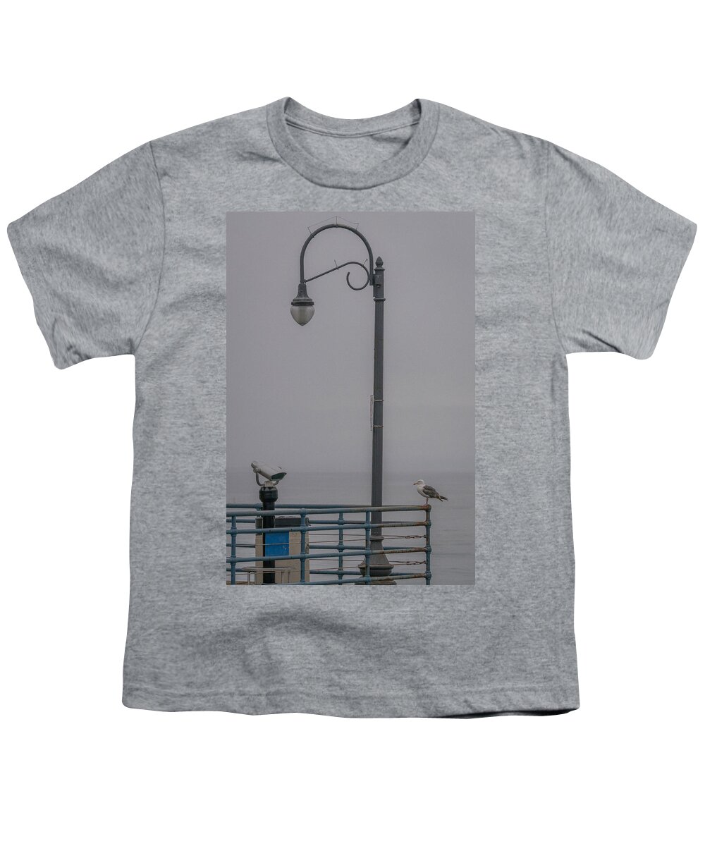 Seagull Youth T-Shirt featuring the photograph Foggy Morning by Ernest Echols