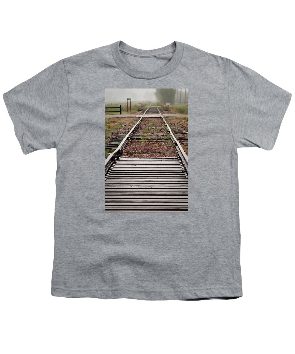 Railroads Youth T-Shirt featuring the photograph Following the Tracks by Monte Stevens