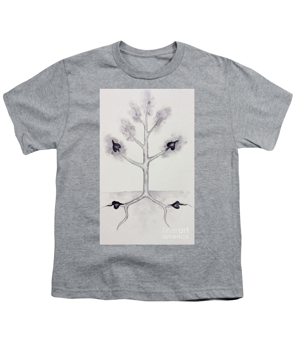 Four Of Spades Youth T-Shirt featuring the painting Four of Spades by Srishti Wilhelm