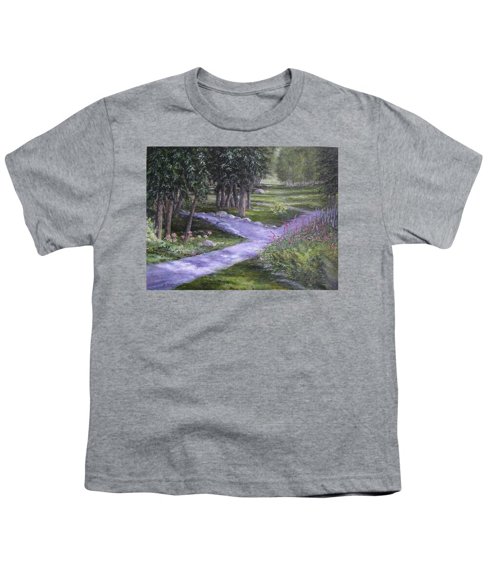 Garden Youth T-Shirt featuring the painting Garden walk by Jan Byington